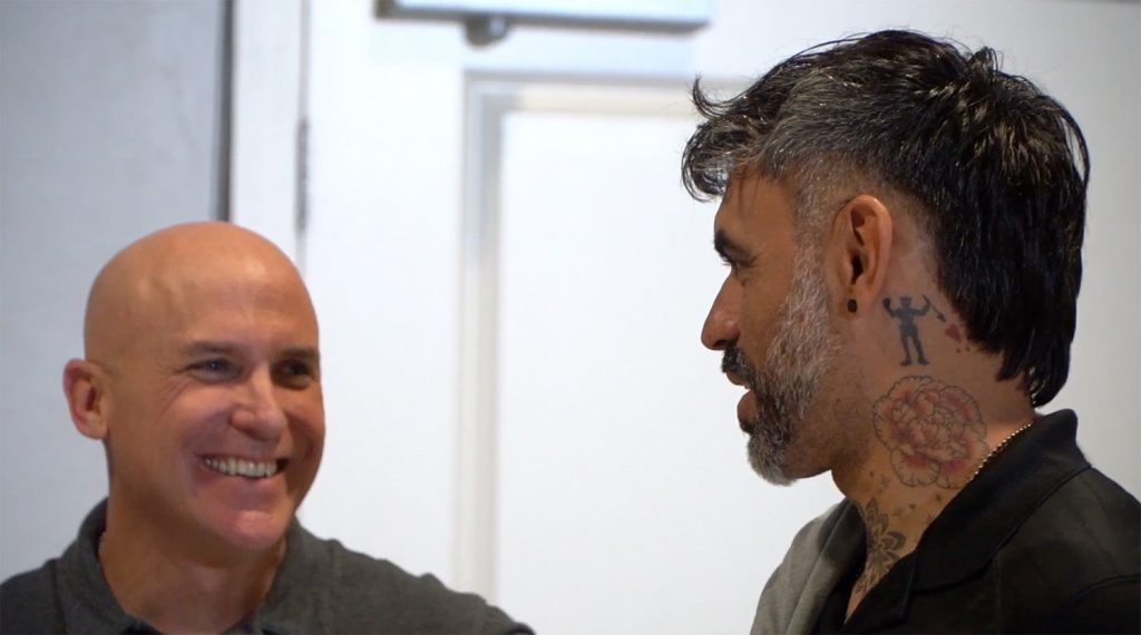 Thriving Responder event, Jeff speaking to another speaker